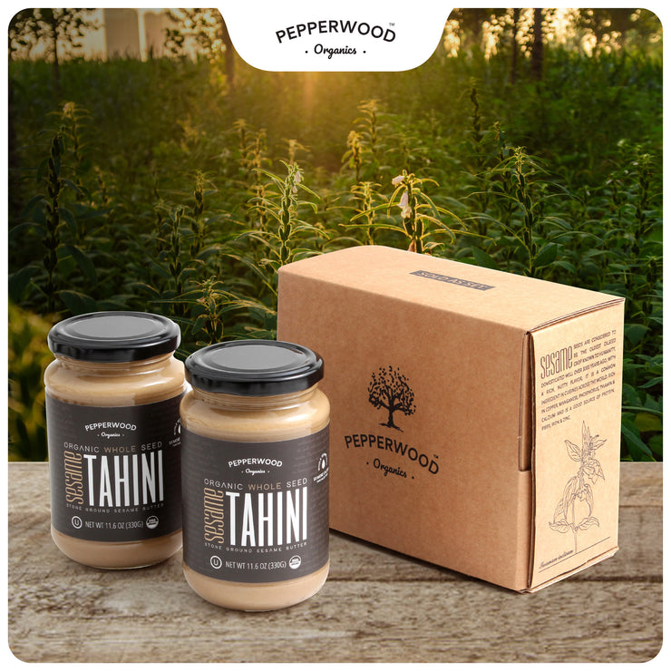 Organic Whole Sesame Tahini - Glass Jar - 11.6oz (2 Pack)