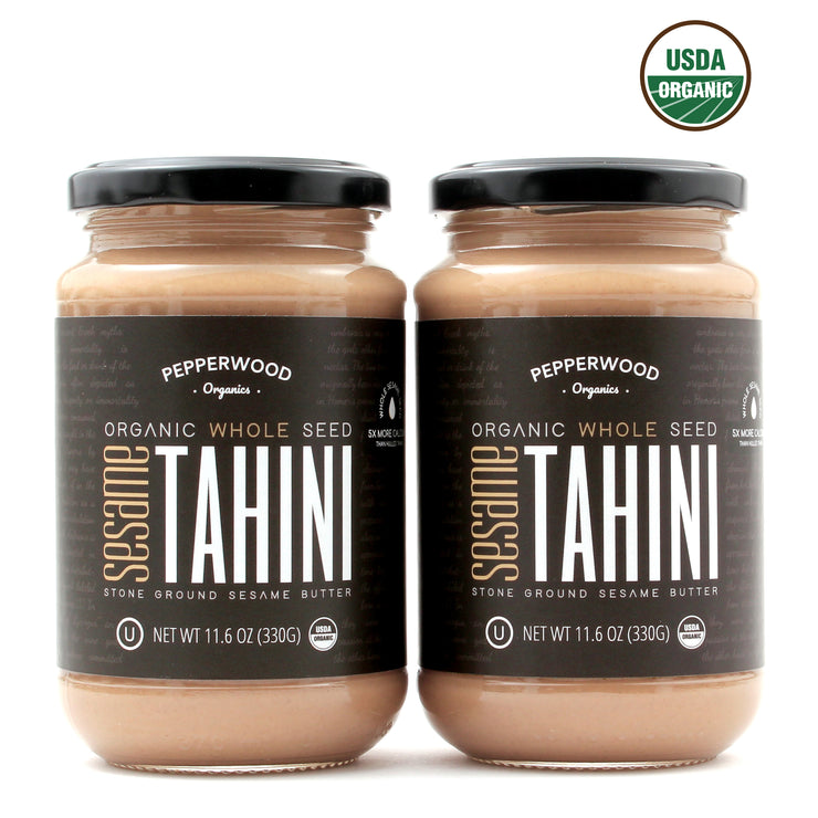 Organic Whole Sesame Tahini - Glass Jar - 11.6oz (2 Pack) – Pepperwood  Organics